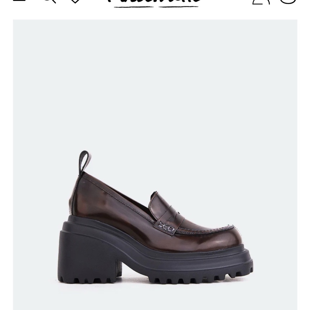 L'INTERVALLE leather chunky brown loafers